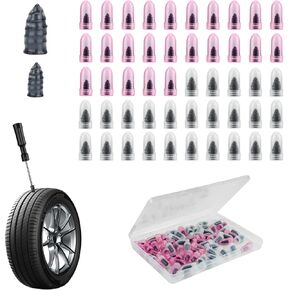 مجموعة براغي إصلاح الإطارات 50 قطعة من JAMIEWIN، سدادات إطارات ذاتية الغلق من نوع المسمار مجموعة أظافر مطاطية، براغي في سدادات الإطارات شديدة التحمل للسيارة، الجرار، الدراجة النارية، الشاحنة، إصلاح ثقب إطارات سيارات الدفع الرباعي in Kuwait