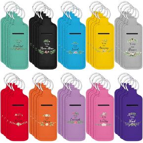 Ctosree 40 Pcs Lipstick Holder Keychain Gifts Bulk Inspirational Theme Thank You Lip Balm Holder with Portable Clip on Lip Gloss Sleeve Pouch Pocket for Employee(Morandi Color) in Saudi Arabia