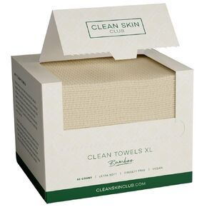Clean Skin Club Bamboo Clean Towels XL, Award Winning Disposable Face Towel, Dry Makeup Removing Wipes, 100% Bamboo Fibers, Super Soft for Sensitive Skin, 50 Count in Kuwait