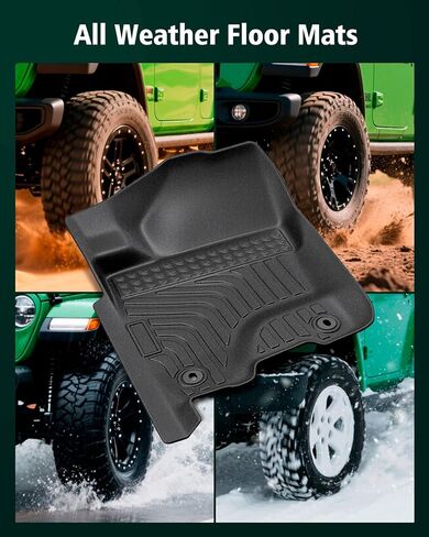 Car Floor Mats for Nissan Titan: 2008-2015 Crew Cab(Not for King Cab), All Weather Protection Truck Accessories for Titan 2009 2010 2011 2012 2013 2014, Black TPE Rubber Front Rear Floor Liner Set in Kuwait