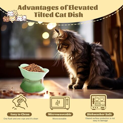 4 قطع من وعاء القطط المرتفع من السيراميك، أطباق طعام القطط المائلة، أطباق طعام الحيوانات الأليفة، وعاء تغذية الحيوانات الأليفة، وعاء القطط اللطيف للقطط والجراء الصغيرة، شعيرات الكلاب الصغيرة، حماية العمود الفقري للقطط (لون متدرج) in Kuwait