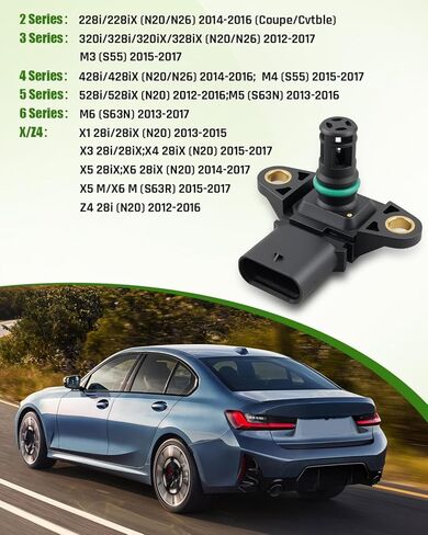 13627843531 Bar Tmap Pressure Sensor Fit for B-MW 228i 320i 328i 428i 528i X1 X3 X4 X5 X6 Replace 5WK96865Z 13628644433 5S13286 TP0016 V20725234 in Kuwait