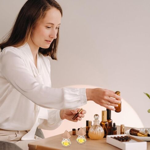 50 قطعة من Demissle معطر هواء معلق للسيارة، زجاجات ناشرة العطور الزجاجية الفارغة، زجاجات ناشرة للزيوت العطرية، زخرفة زجاجة العلاج العطري (الماس والمثلث) in Saudi Arabia