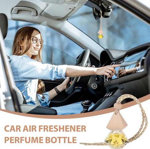 50 قطعة من Demissle معطر هواء معلق للسيارة، زجاجات ناشرة العطور الزجاجية الفارغة، زجاجات ناشرة للزيوت العطرية، زخرفة زجاجة العلاج العطري (الماس والمثلث) in Saudi Arabia