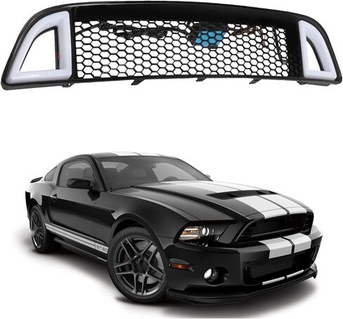 Front Bumper Upper Grille Replacement for Mustang 2013 2014 Replacement for 02HGL1211ABK in Kuwait