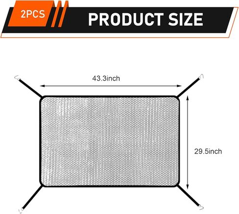2 PCS Car Grille Protection Net, High-Density Car Tank Front Radiator Guard Mesh with Hook, 29.5" x 43.3" Dustproof Engine Filter Net, Universal for Most Cars in Kuwait