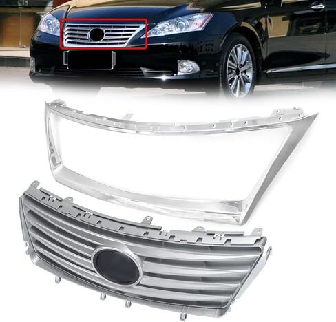 Bewild المصد الأمامي العلوي للشواية ومجموعة حواف صب الكروم مناسبة لـ 2010 2011 2012 Lexus ES350 5311133350، 5311233080، LX1200130، LX1210103 in Kuwait