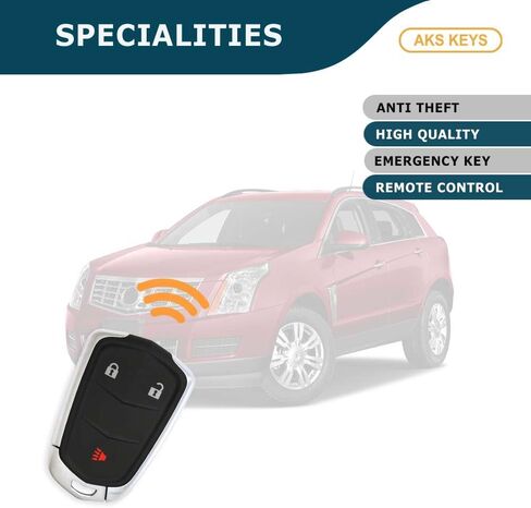 Replacement for Cadillac Key Fob 3 Buttons That Use FCC HYQ2AB and Part Number 13598525 / 13580797 - 315 MHz Compatible with 2015 2016 SRX (2) in Saudi Arabia
