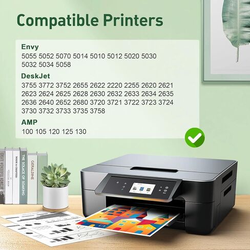 خرطوشة حبر KINGWAY 65XL باللون الأسود واللون مجموعة بديلة لخراطيش الحبر HP 65 65XL تعمل لطابعات HP DeskJet 3755 3772 3700 3752 3722 2600 2622 Envy 5055 5000 5070 5052 (عبوتان) in Kuwait