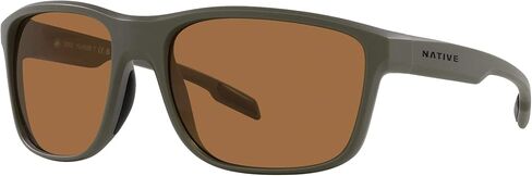 نظارة شمسية Native Man بإطار أسود غير لامع، عدسات بنية، 59 ملم in Kuwait
