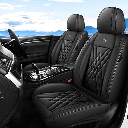 Seat Covers Full Set Fit for Kia Soul 2010-2026, Full Coverage Waterproof Leather Seat Cover for Car, Non-Slip Car Seat Cushion (Black&Red) in Saudi Arabia