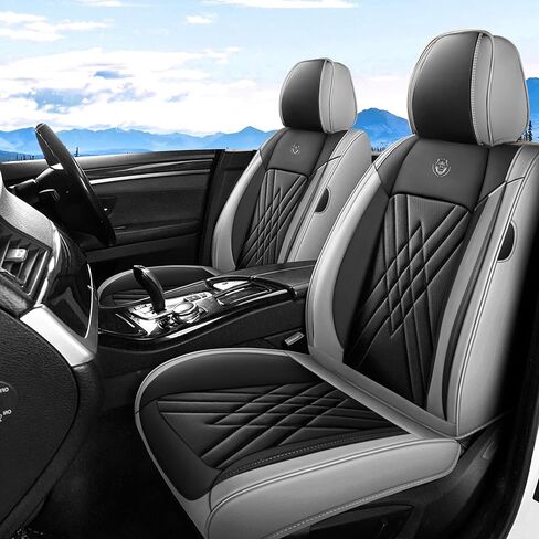 Seat Covers Full Set Fit for Kia Soul 2010-2026, Full Coverage Waterproof Leather Seat Cover for Car, Non-Slip Car Seat Cushion (Black&Red) in Saudi Arabia