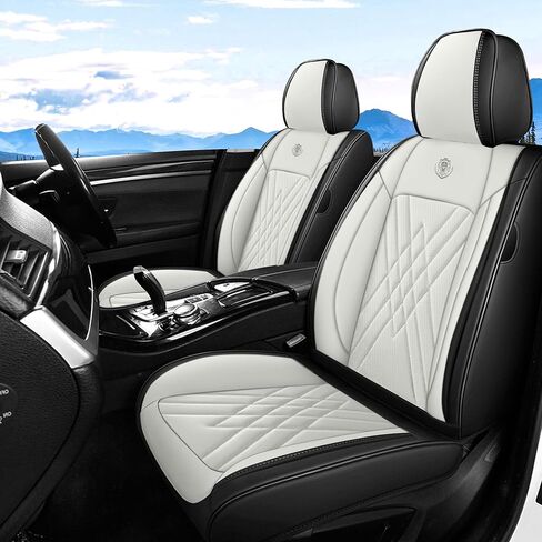 Seat Covers Full Set Fit for Kia Soul 2010-2026, Full Coverage Waterproof Leather Seat Cover for Car, Non-Slip Car Seat Cushion (Black&Red) in Saudi Arabia
