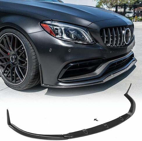 W205 C63 ألياف الكربون الجبهة الوفير الشفاه يناسب لمرسيدس بنز C الفئة C205 C63 AMG 2 باب 2015-2018 المصد الأمامي الشفة السفلية الذقن المفسد الفاصل الستارة حامي 3 قطعة/المجموعة in Saudi Arabia