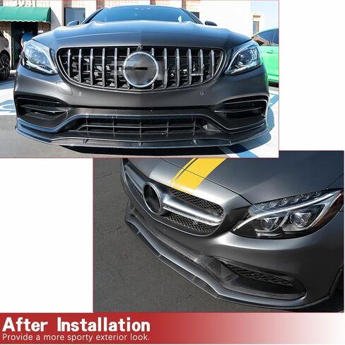 W205 C63 ألياف الكربون الجبهة الوفير الشفاه يناسب لمرسيدس بنز C الفئة C205 C63 AMG 2 باب 2015-2018 المصد الأمامي الشفة السفلية الذقن المفسد الفاصل الستارة حامي 3 قطعة/المجموعة in Saudi Arabia