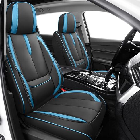 ILMO Breathable Leather Seat Covers Tailored for Nissan Rogue 2008-2026– Soft, Waterproof & Wear-Resistant Seat Cover– Full Coverage Chair Cover (Black&Orange, Front Set) in Kuwait