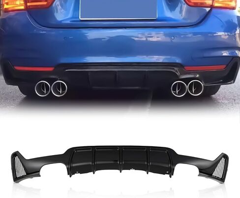 KARPAL Rear Bumper Diffuser Compatible with 2014-2020 BMW F32 F33 F36 M Sport Glossy Black Quad Exhaust in Saudi Arabia