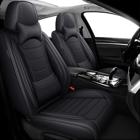 Nappa Leather Seat Covers Full Set for Acura TSX 2004-2014, 5 Seats Waterproof & Tear-Resistant Car Seat Cover Inside Zipper Design and Reserved Opening Holes(Luxury Full Set/Black Blue) in Kuwait