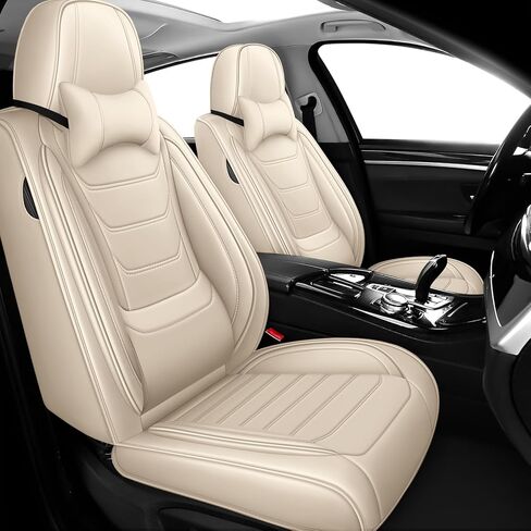 أغطية مقاعد جلد نابا مجموعة كاملة لسيارة Acura TSX 2004-2014، 5 مقاعد غطاء مقعد سيارة مقاوم للماء ومقاوم للتمزق داخل تصميم سحاب وفتحات فتح محفوظة (مجموعة كاملة فاخرة / أسود أزرق) in Saudi Arabia