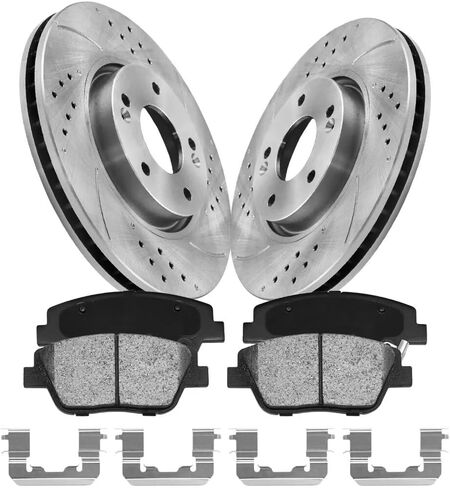Front Brake Kit 11.8 in Disc Rotors Compatible with 2011-2015 Hyundai Sonata, 2011-2016 Kia Optima, 11.8 inch Disc Brake Rotors Automotive Replacement Rotors and Ceramic Brakes Pads in Saudi Arabia