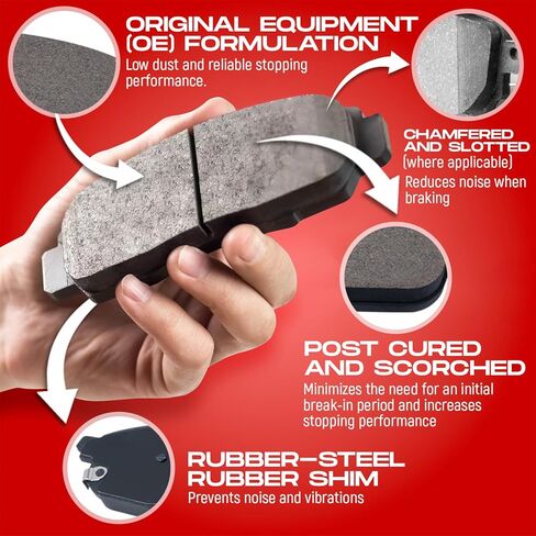 R1 Concepts Front Brake Kit For 2018-2022 Hyundai Accent, 2018-2023 Kia Rio| Blank Brake Rotors| Optimum OEP Brake Pads and Rotors Kit| Hardware included in Saudi Arabia