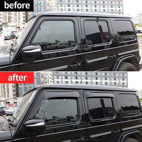Car Side Window Vent Visor Deflectors Rain Guards 4-Piece Set for Mercedes Benz G-Class W464 G63 AMG G550 G500 2019-2026 Car Accessories in Saudi Arabia