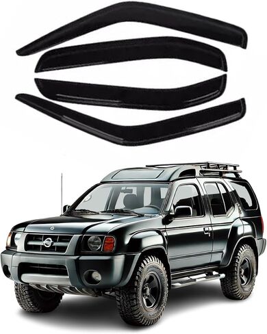 ZH Window Rain Guards Compatible with Nissan Xterra 2000 2001 2002 2003 2004-2mm Thick Tape-On Premium Wind Deflectors for Front and Rear Windows, Durable & Sleek Design, Set of 4 in Saudi Arabia
