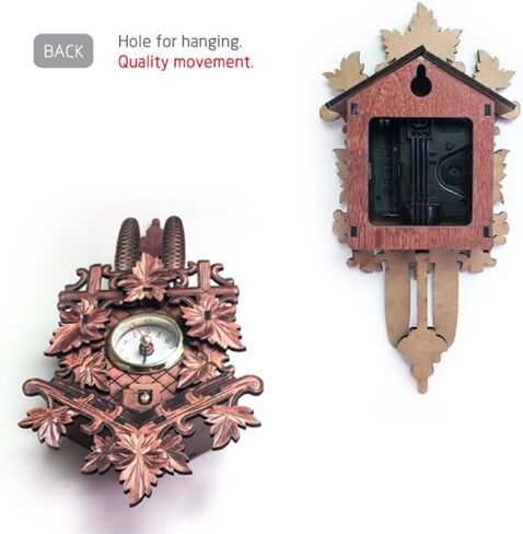 Wood Wall Clock,Cuckoo Wall Clock Bird Wood ing Decorations for Home Cafe Restaurant Art Vintage Chic Swing Living Room Style 3 in Kuwait