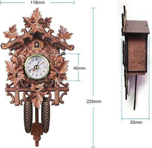 Wood Wall Clock,Cuckoo Wall Clock Bird Wood ing Decorations for Home Cafe Restaurant Art Vintage Chic Swing Living Room Style 3 in Kuwait