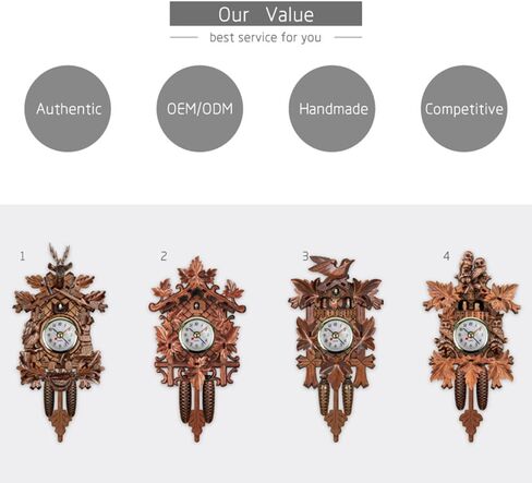 Wood Wall Clock,Cuckoo Wall Clock Bird Wood ing Decorations for Home Cafe Restaurant Art Vintage Chic Swing Living Room Style 3 in Kuwait