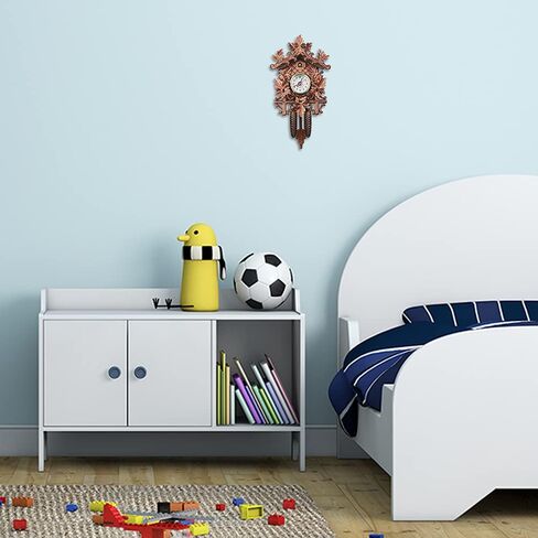 Wood Wall Clock,Cuckoo Wall Clock Bird Wood ing Decorations for Home Cafe Restaurant Art Vintage Chic Swing Living Room Style 3 in Kuwait