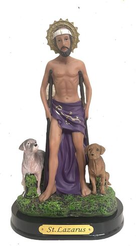 San Lazaro Estatua Saint St. Lazarus Statue Sculpture in Resin Home Decor Decoration 8.5" Inch in Saudi Arabia
