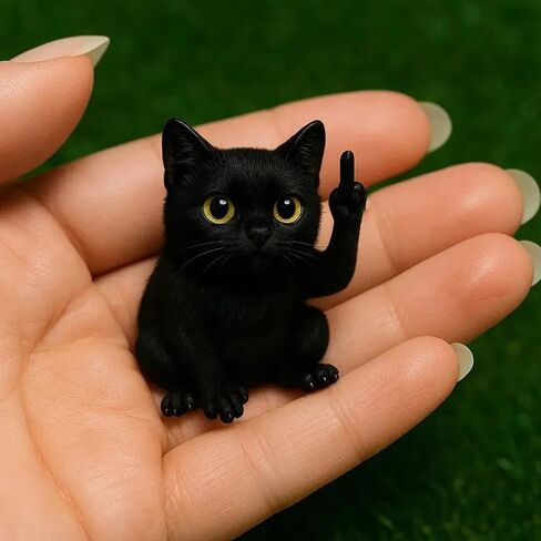 Fun Mini Middle Finger Animal Statue,Middle Finger Cow Resin Ornament,Resin Garden Statue,Funny MiddleFinger DesktopStatue Cow Figurine Sculpture for Office Tabletop Desk GIF in Saudi Arabia