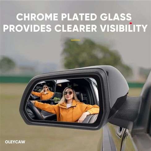 Compatible with Ford Mustang Driver Side Mirror, 2015 2016 2017 2018 2019 2020, Left Side Mirrors Replacement Glass with Backing Plate, Power Heated in Kuwait