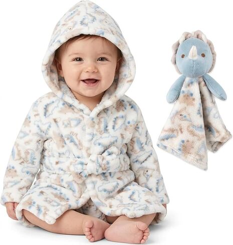 Baby Robe Set for Boys & Girls 0-9 Months - Hooded Robe & Lovey Gift Set in Kuwait