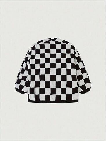 WDIRARA Women's Plaid Checkered Open Front Cardigan Sweaters Long Sleeve Knit Outerwear in Saudi Arabia