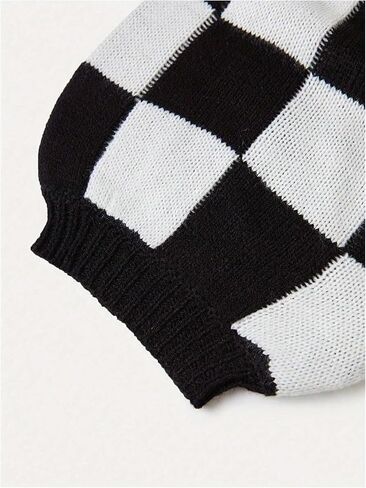 WDIRARA Women's Plaid Checkered Open Front Cardigan Sweaters Long Sleeve Knit Outerwear in Saudi Arabia