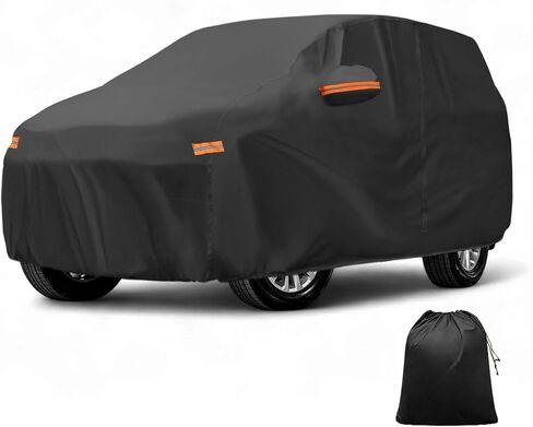 X AUTOHAUX Car Cover Outdoor Waterproof Sun Rain Snow Hail Protection with Left Side Door Zipper Aluminum Film for Toyota Land Cruiser in Saudi Arabia