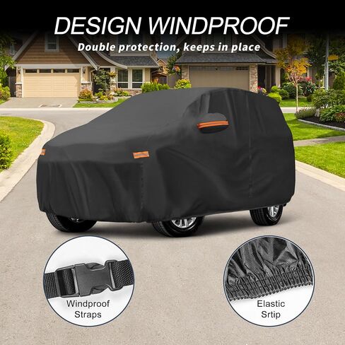 X AUTOHAUX Car Cover Outdoor Waterproof Sun Rain Snow Hail Protection with Left Side Door Zipper Aluminum Film for Toyota Land Cruiser in Saudi Arabia