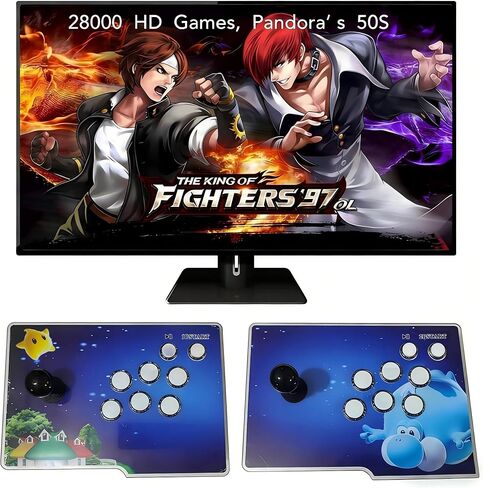 FVBADE [30000 لعبة في 1] 70S Pandora Box Retro Games Arcade Game Console مع مضيفين منفصلين للكمبيوتر الشخصي وجهاز العرض والتلفزيون ألعاب ثلاثية الأبعاد 1-4 لاعبين فئة القائمة المفضلة حفظ/بحث/إخفاء/إيقاف مؤقت/حذف اللعبة in Kuwait