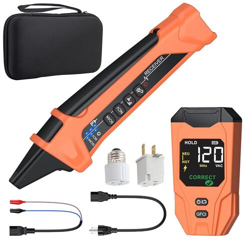 مكتشف قاطع الدائرة مع شاشة LCD، جهاز اختبار منفذ GFCI، أداة تتبع الدائرة الكهربائية القابلة لإعادة الشحن مع اختبار NCV ومصباح يدوي للنظام الكهربائي وتطبيقات التثبيت in Kuwait