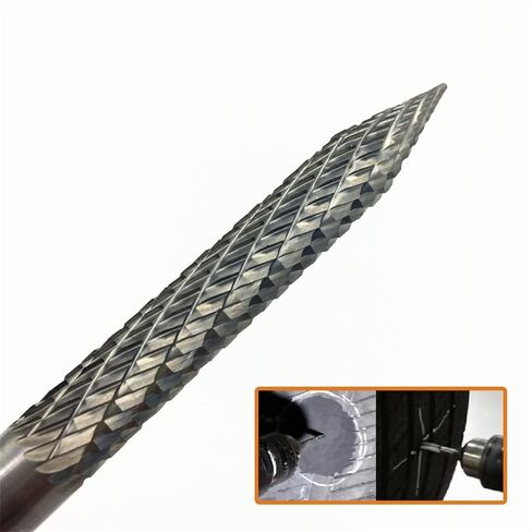 5/16 بوصة 8 مللي متر عالية كربيد الصلب لدغ مثقاب الإطارات مخرطة كربيد القواطع الروتاري ملف مخرطة سلك القاطع أداة إصلاح الإطارات سيارة سيارة أداة in Kuwait