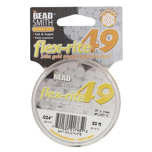 The Beadsmith Flex-Rite 49 Strand Nylon Coated, Stainless-Steel Beading Wire, Jewelry Making Supply (.018 Dia, Clear - 30 Ft) in Saudi Arabia