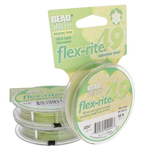 The Beadsmith Flex-Rite 49 Strand Nylon Coated, Stainless-Steel Beading Wire, Jewelry Making Supply (.018 Dia, Clear - 30 Ft) in Saudi Arabia
