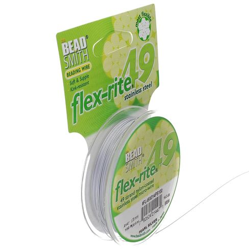 The Beadsmith Flex-Rite 49 Strand Nylon Coated, Stainless-Steel Beading Wire, Jewelry Making Supply (.018 Dia, Clear - 30 Ft) in Saudi Arabia