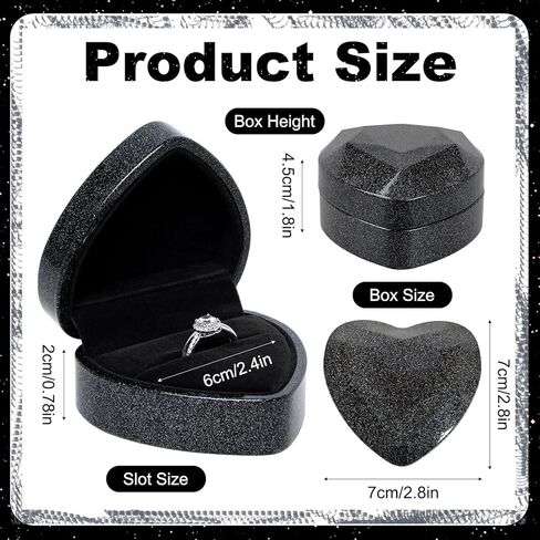 Engagement Ring Box Heart Shaped Elegant Starry Sky Ring Case Jewlery Display Box for Wedding Rings Proposal Anniversary Ceremony Gift in Kuwait