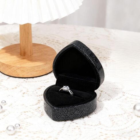 Engagement Ring Box Heart Shaped Elegant Starry Sky Ring Case Jewlery Display Box for Wedding Rings Proposal Anniversary Ceremony Gift in Kuwait