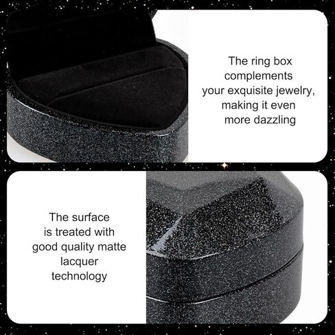Engagement Ring Box Heart Shaped Elegant Starry Sky Ring Case Jewlery Display Box for Wedding Rings Proposal Anniversary Ceremony Gift in Kuwait
