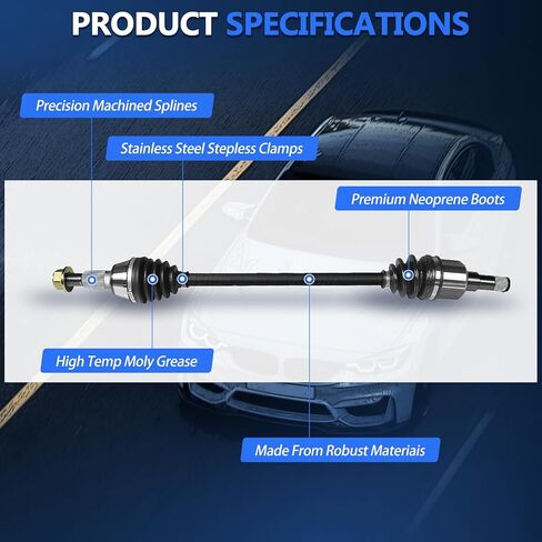 Maxfavor CV المحور الخلفي متوافق مع Chevy Equinox 2010 2012 2013 2014 2015 2016 2017 LTZ LT LS، مع GMC Terrain 2010-2017 SLT SLE 2.4L 3.0L، قطعتان خلفيتان LH RH جانبية CV محاور تجميع مشتركة in Saudi Arabia