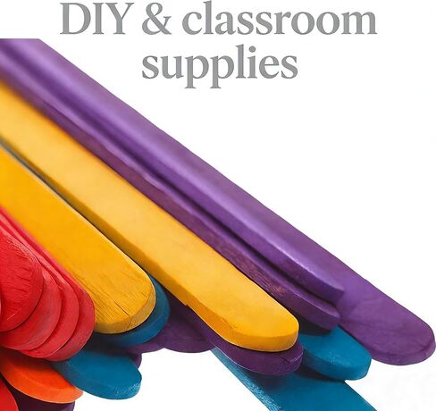 50pcs Colorful Wood Craft Sticks, 4-1/2-inch Garden Plant Label, Wooden Popsicle, Ice Cream Sticks for DIY Craft in Kuwait